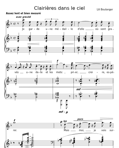 Je garde une médaille d'elle (Clairières dans le ciel)