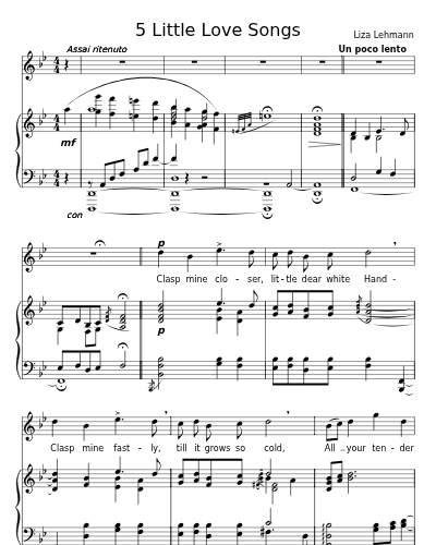 Clasp mine closer, little dear white hand (5 Little Love Songs) preview