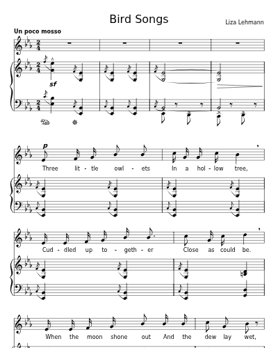 The Owl (Bird Songs) sheet music preview