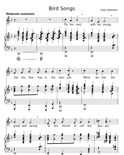 The Starling (Bird Songs) sheet music preview
