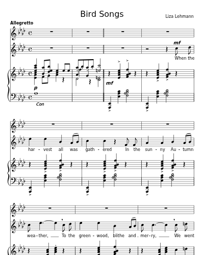 The Woodpigeon (Bird Songs) sheet music preview