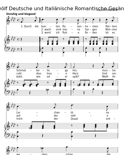 Durch die bunten Rosenhecken (Zwölf Deutsche und Italiänische Romantische Gesänge)