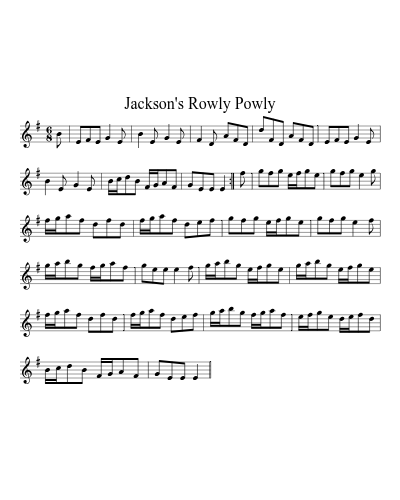 Jackson's Rowly Powly sheet music preview