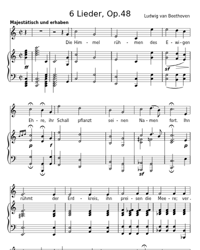 Die Ehre Gottes aus der Natur (6 Lieder, Op.48) preview