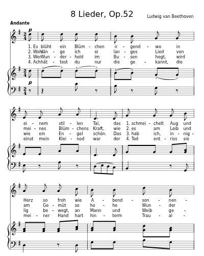 Das Blümchen Wunderhold (8 Lieder, Op.52)