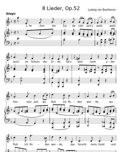 Das Liedchen von der Ruhe (8 Lieder, Op.52)