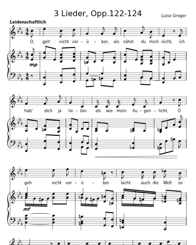 O, geh nicht vorüber, Op.123 (3 Lieder, Opp.122-124)