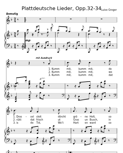 Kumm mit (Op.32) (Plattdeutsche Lieder, Opp.32-34)