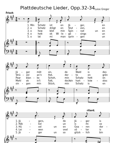 Min Schatz is en Jäger (Op.33) (Plattdeutsche Lieder, Opp.32-34)