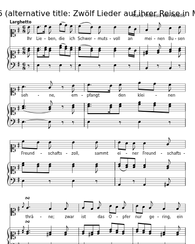 An meine entfernte Lieben (12 Lieder, 1786   (alternative title: Zwölf Lieder auf ihrer Reise in Musik gesetzt))