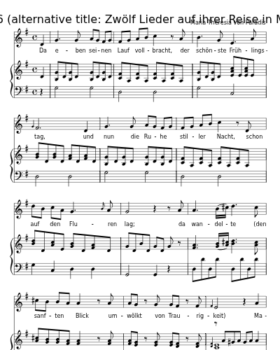 Da eben seinen Lauf vollbracht (12 Lieder, 1786   (alternative title: Zwölf Lieder auf ihrer Reise in Musik gesetzt))