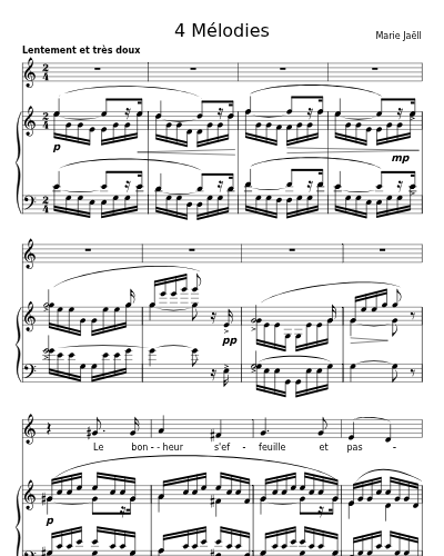 Le bonheur s'effeuille et passe (4 Mélodies)