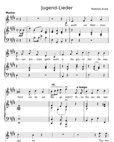 Das Mädchen und die Haselstaude (Jugend-Lieder)