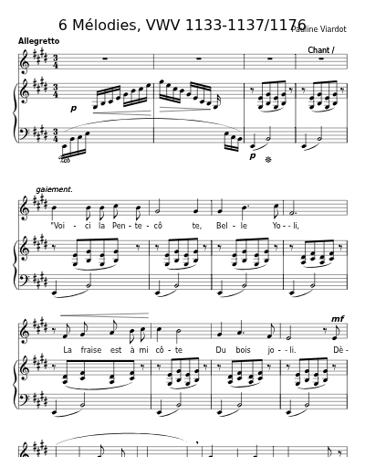 Belle Yoli, VWV 1134 (6 Mélodies, VWV 1133-1137/1176)