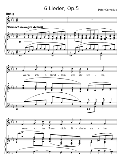 Auf ein schlummerndes Kind (6 Lieder, Op.5) preview