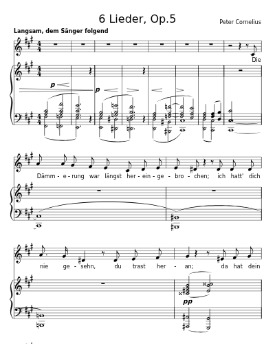 Auf eine Unbekannte (6 Lieder, Op.5)