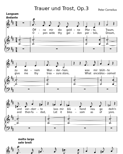 An den Traum (Trauer und Trost, Op.3)