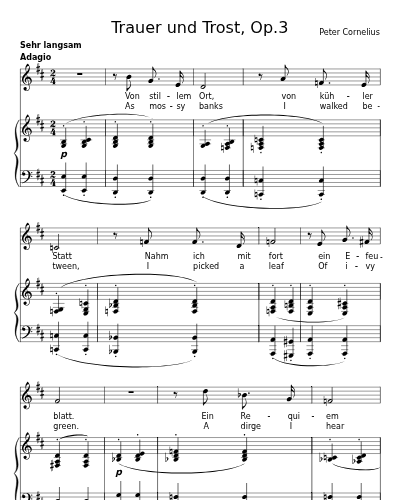 Angedenken (Trauer und Trost, Op.3)