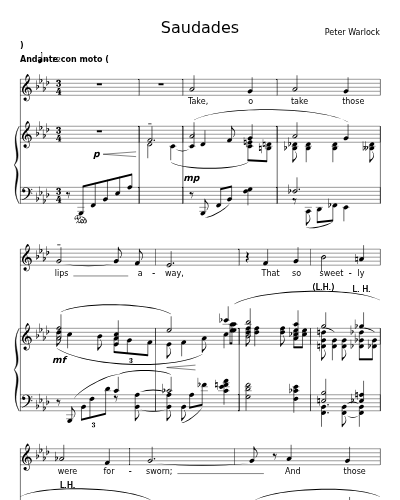 Take, o take those lips away (Saudades)