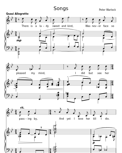 There is a lady sweet and kind (Songs)