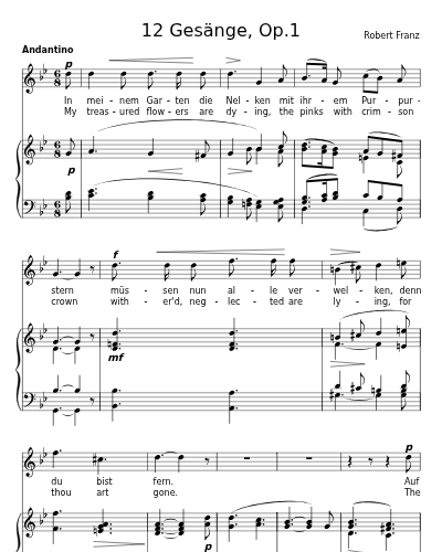 In meinem Garten die Nelken (12 Gesänge, Op.1) preview