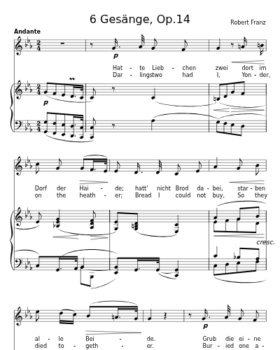 Volkslied (6 Gesänge, Op.14)