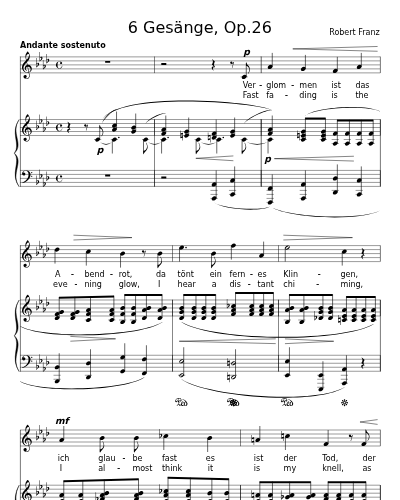 Des Müden Abendlied (6 Gesänge, Op.26)