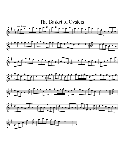 The Basket of Oysters sheet music preview