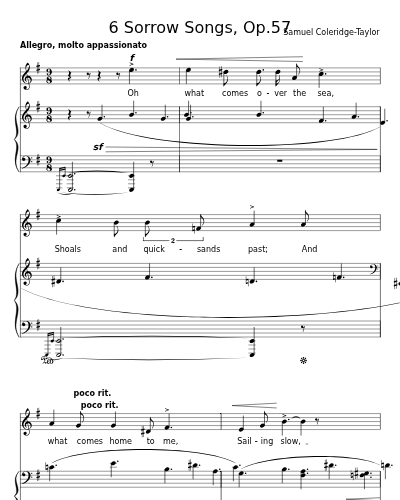 Oh what comes over the Sea (6 Sorrow Songs, Op.57)