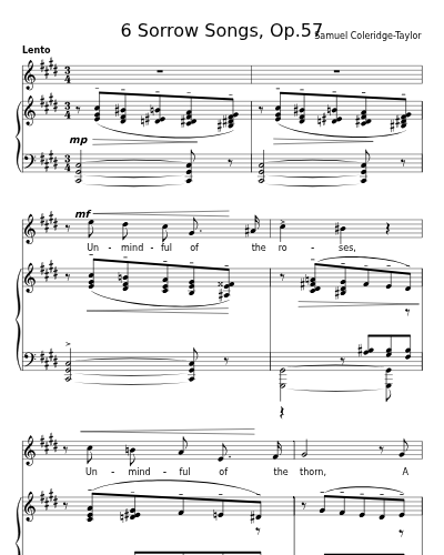 Unmindful of the Roses (6 Sorrow Songs, Op.57)
