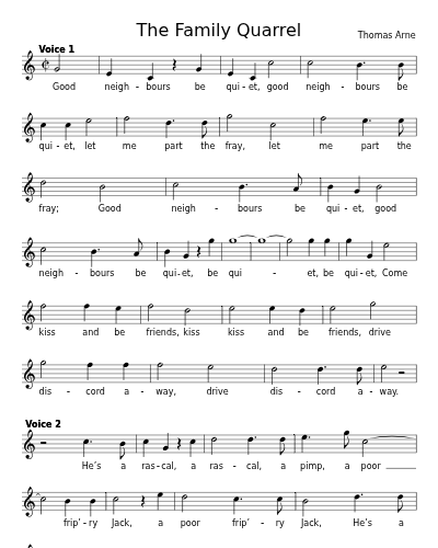 The Family Quarrel sheet music preview