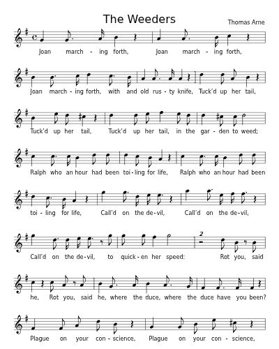 The Weeders sheet music preview