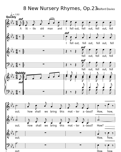 A Little Old Man (8 New Nursery Rhymes, Op.23) preview