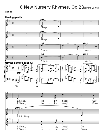 An Old Cradle Song (8 New Nursery Rhymes, Op.23)