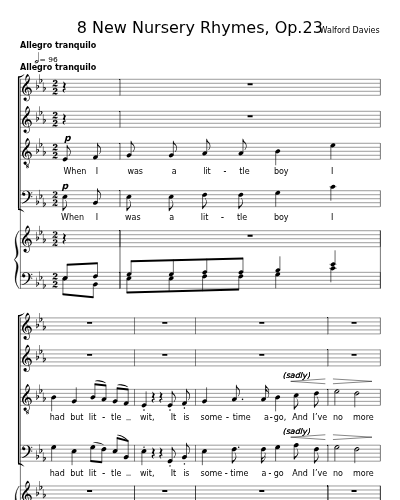 The Apology (8 New Nursery Rhymes, Op.23) sheet music preview