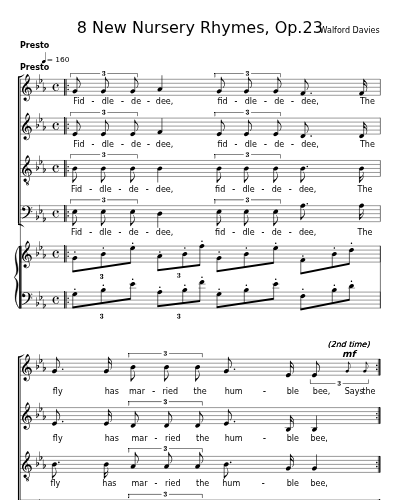 The Fly and the Humble Bee (8 New Nursery Rhymes, Op.23)