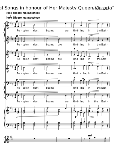 A Century’s Penultimate (“Choral Songs in honour of Her Majesty Queen Victoria”, 1899) preview