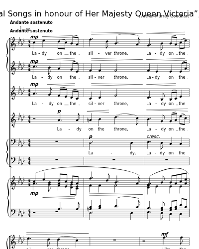 Lady on the Silver Throne (“Choral Songs in honour of Her Majesty Queen Victoria”, 1899)