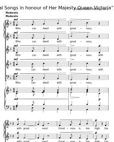 Who can dwell with greatness? (“Choral Songs in honour of Her Majesty Queen Victoria”, 1899)