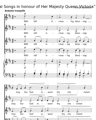 With still increasing blessings (“Choral Songs in honour of Her Majesty Queen Victoria”, 1899)