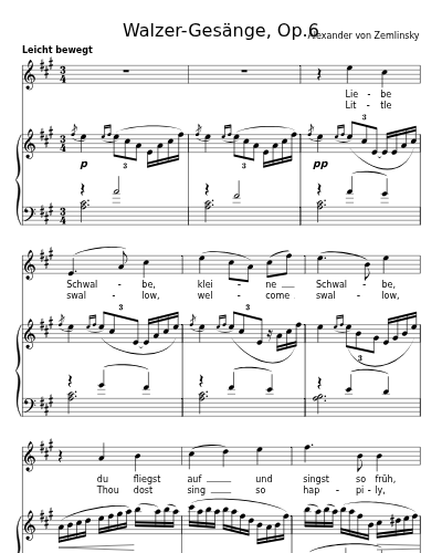 Liebe Schwalbe (Walzer-Gesänge, Op.6) preview
