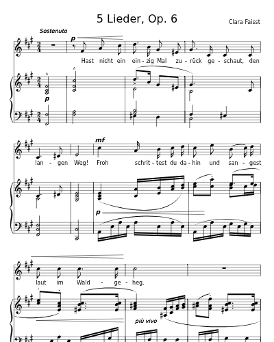 Hast nicht ein einzig Mal zurückgeschaut (5 Lieder, Op. 6)