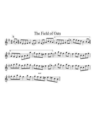 The Field of Oats sheet music preview