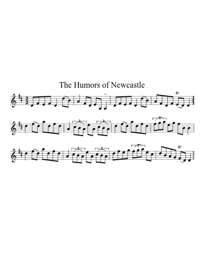 The Humors of Newcastle sheet music preview