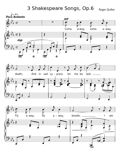 Come Away, Death (3 Shakespeare Songs, Op.6)