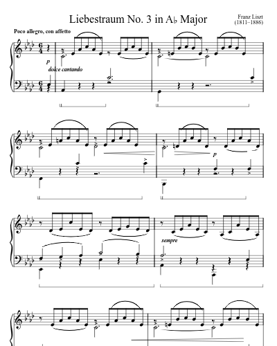 Liebestraum No. 3 in A♭ Major