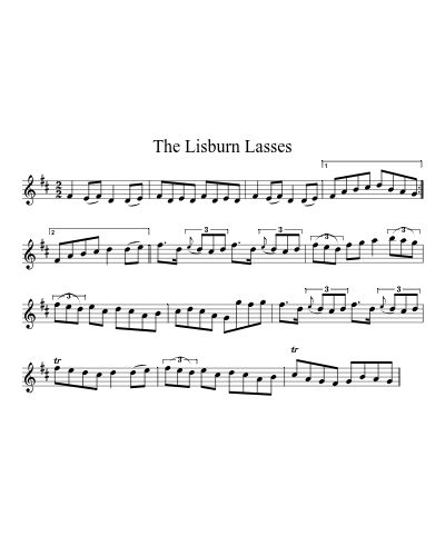 The Lisburn Lasses sheet music preview