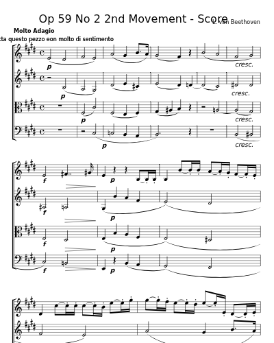 Op 59 No 2   2nd Movement - Score preview