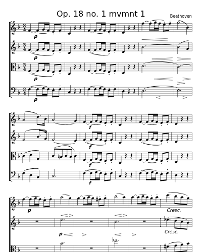 Op. 18 no. 1 mvmnt 1