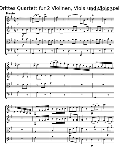 Drittes Quartett fur 2 Violinen, Viola und Violoncell preview